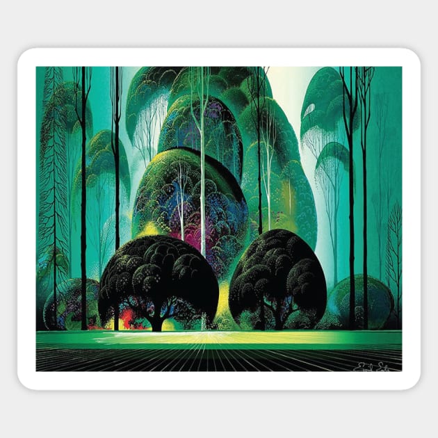 eyvind earle Sticker by QualityArtFirst